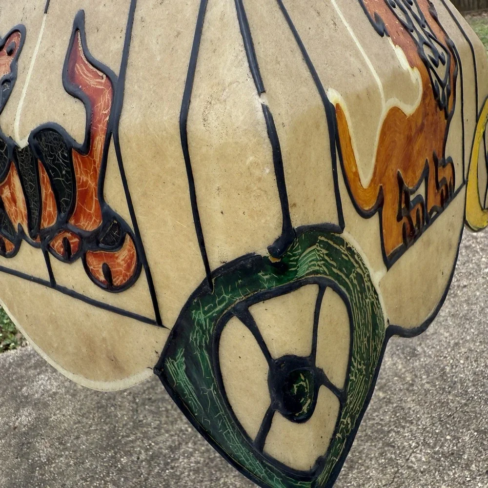 Vtg MCM light fiberglass lion tiger Circus Cage AS IS DECOR ONLY Lamp Kids Room*